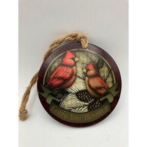 Angela Anderson Cardinal Birds "Count Your Blessings" Christmas‎ Ornament 4"D